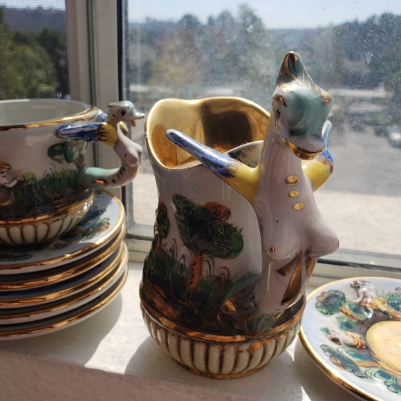 Antique Capodomonte Cherub & Seahorse # 565 w Gold - Picture 13 of 16